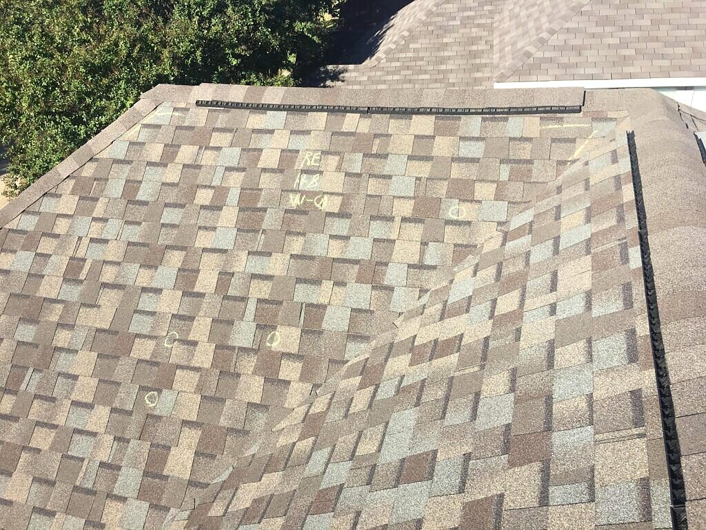 Allen roof project — documented shingle condition