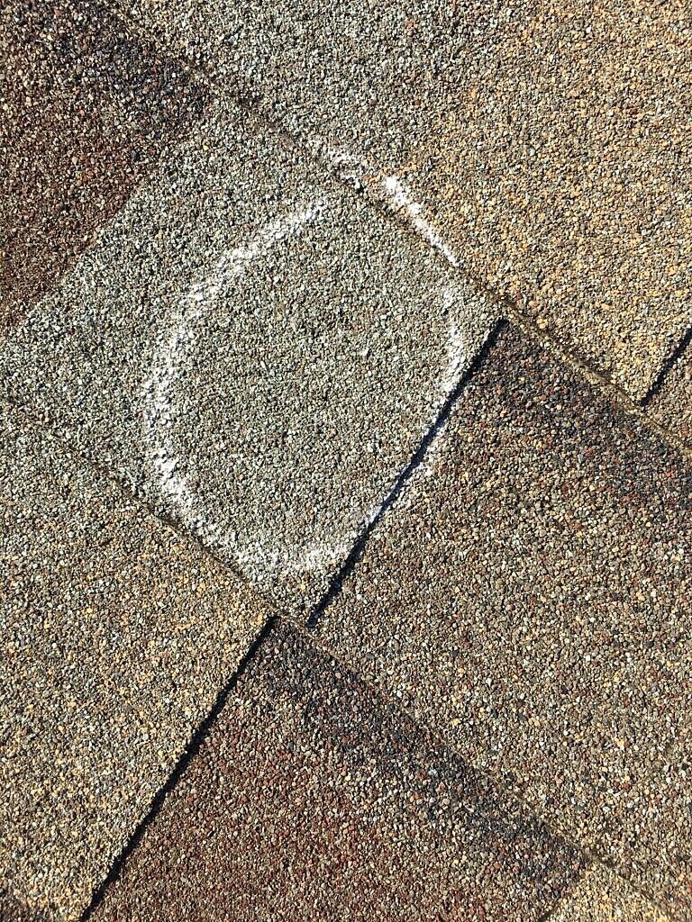 Allen roof project — marked shingle condition