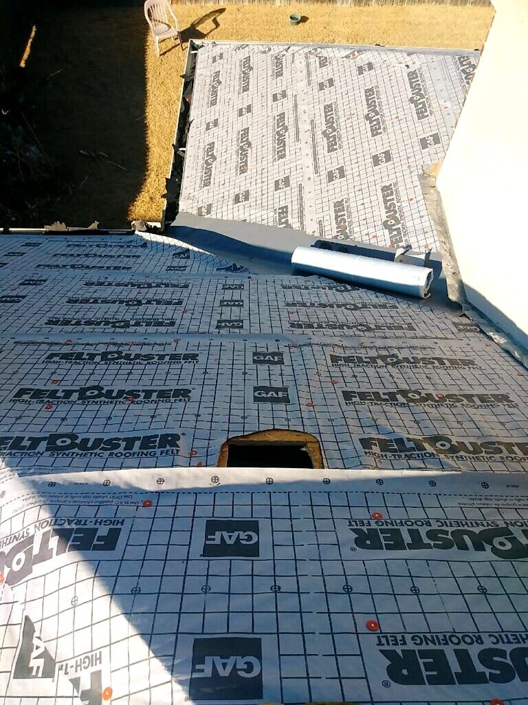 Little Elm roof replacement — underlayment installation
