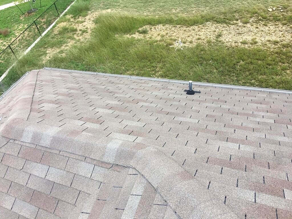 Dallas roofing project — roof slope overview