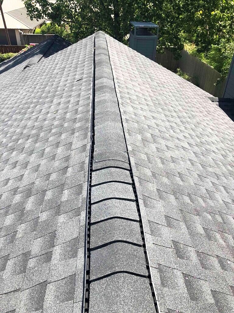 Dallas roofing project — ridge and roof field