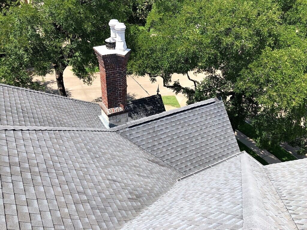 Plano roof project — roof field and chimney