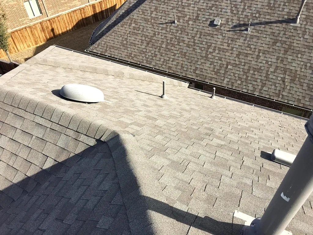 Roof slopes and skylight recorded before replacement.