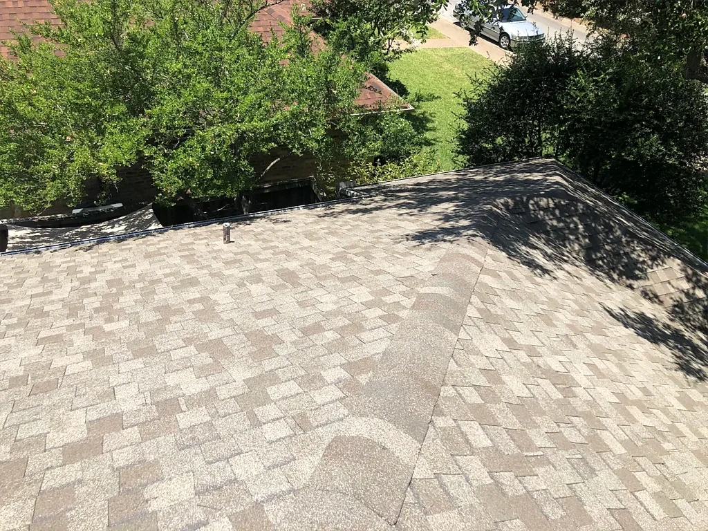 Existing roof ridge before work.