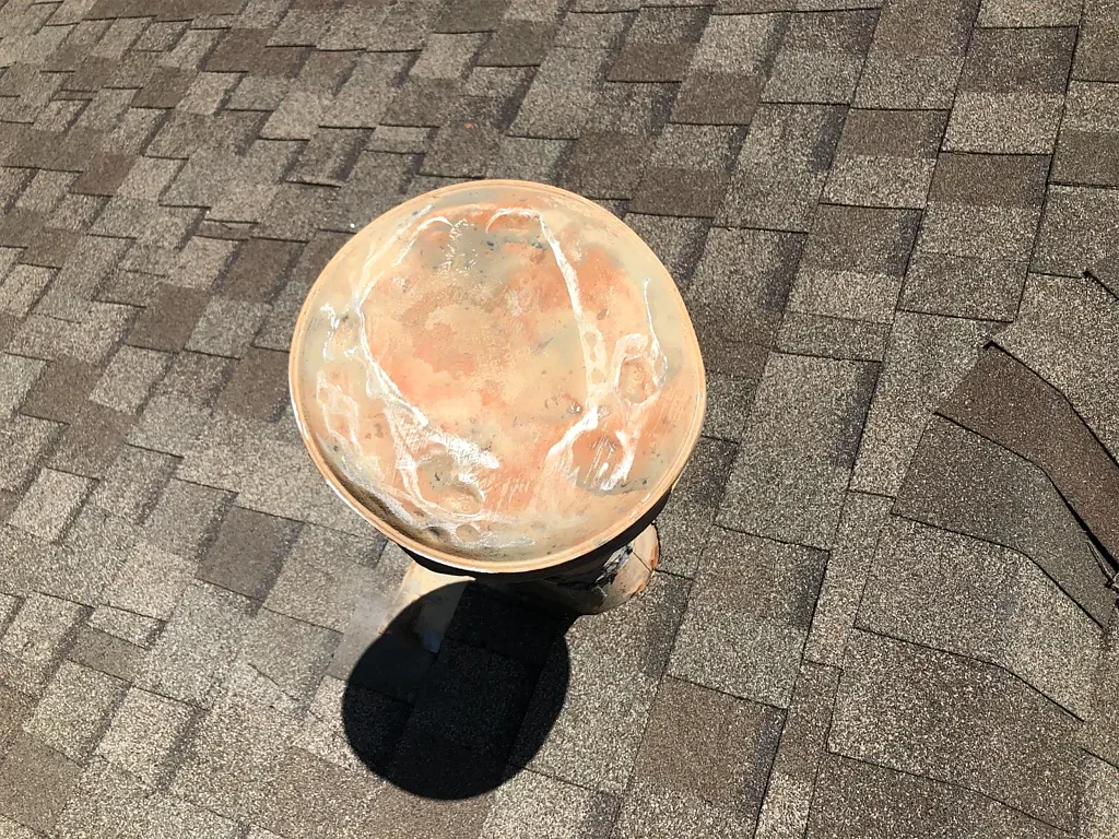 Vent cap condition recorded before replacement.