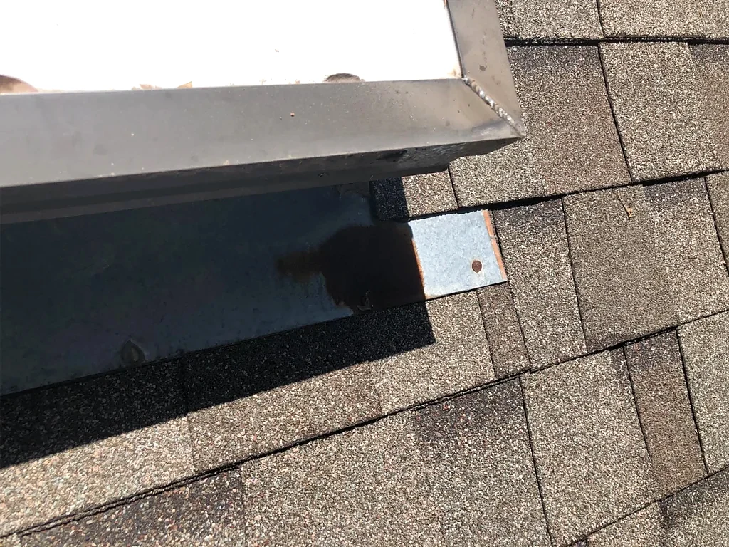 Skylight flashing detail.