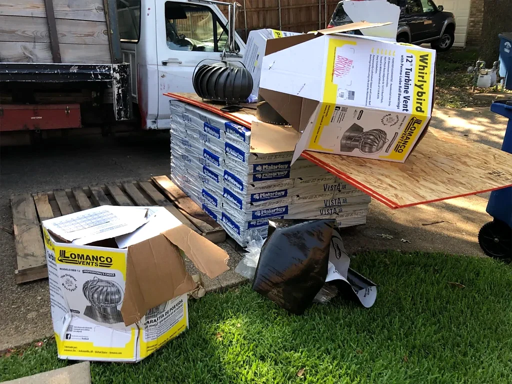 Malarkey roofing materials and new vent components.