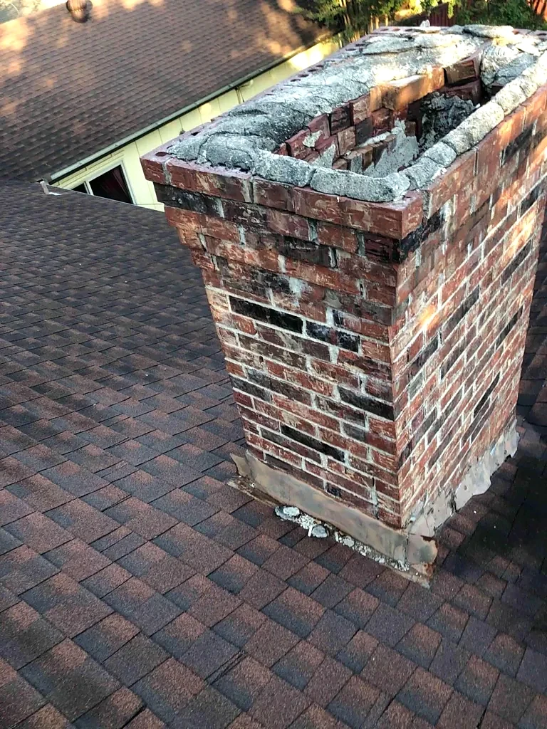 Chimney condition recorded during inspection.