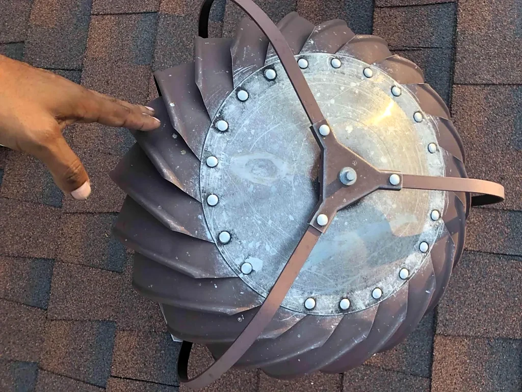Turbine vent detail before work.
