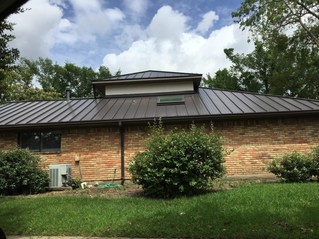 Standing seam metal roof installed on a Dallas-area home